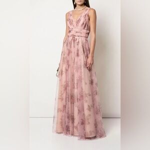 Marchesa Notte Floral Tulle Gown size 8 READ Description Please